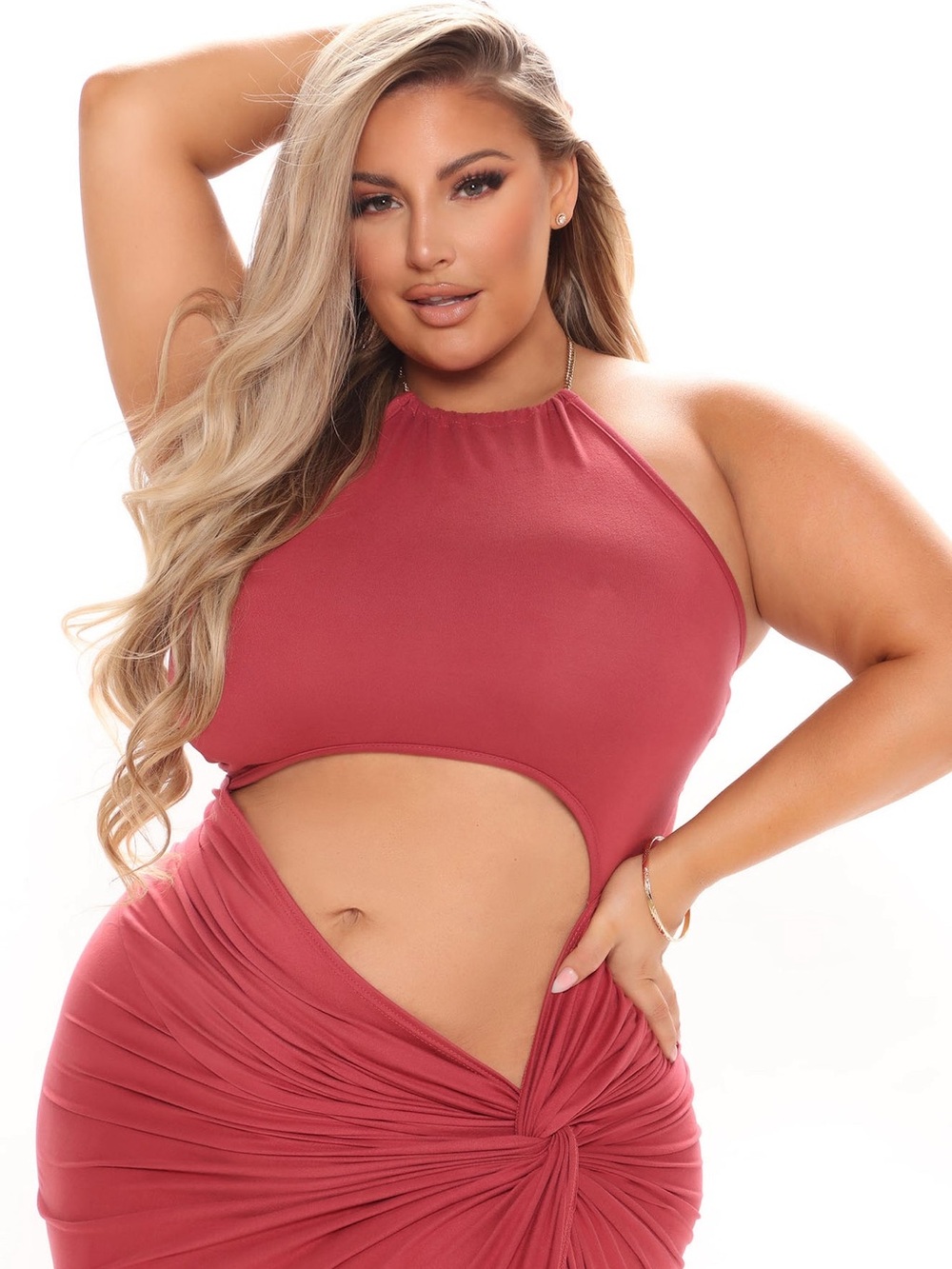 Fashion Nova | Laguna Beach Halter Maxi Dress - Marsala - Picture 6 of 9